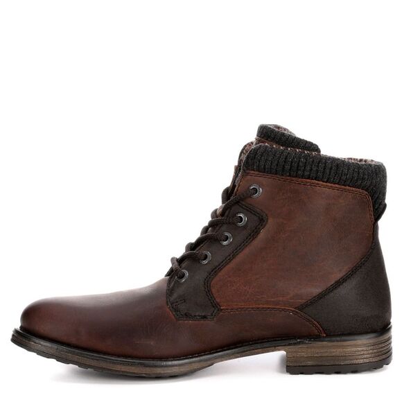 AM Shoes Mens Leather Plain Toe Lace Up Boots - Picture 4 of 7